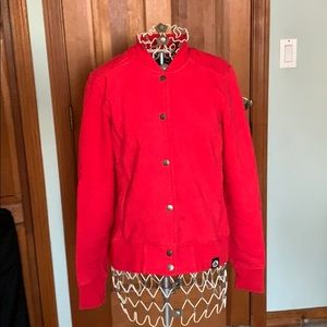 Red snap front sweatshirt